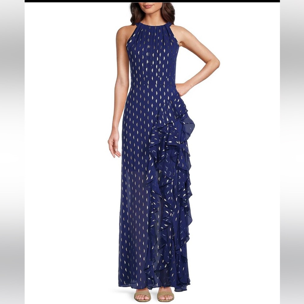 Betsy and Adam Halter Maxi Gown size 8